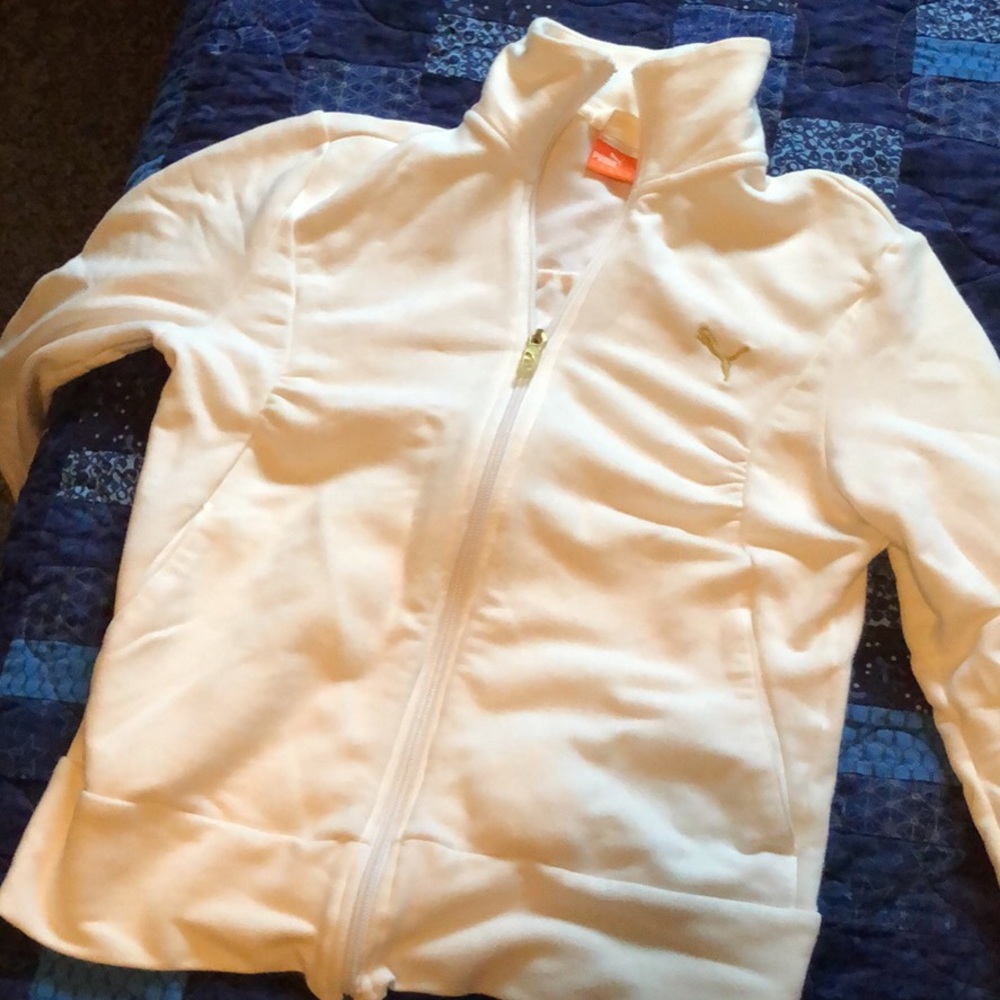Women’s white puma zip up